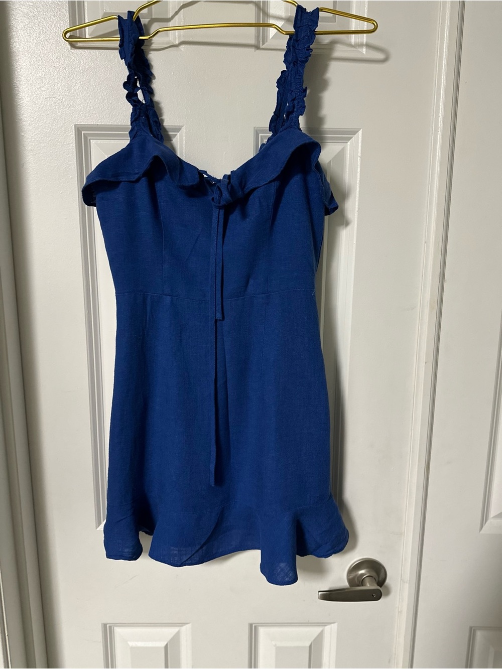 Lulus Blue Ruffle Tie-Front Mini Dress - Picture 2 of 5